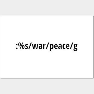 Replace War with Peace - Pacifist vi/Vim Geek - Black Text Posters and Art